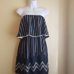 Black & White Strapless Top Kii Size L